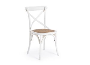 Bílá dřevěná jídelní židle Bizzotto Gross Bizzotto