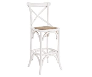 Bílá dřevěná barová židle Bizzotto Gross 118 cm Bizzotto