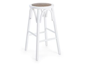 Bílá dřevěná barová židle Bizzotto Circle 73 cm Bizzotto