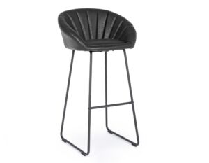 Černá koženková barová židle Bizzotto Jacky 98 cm Bizzotto