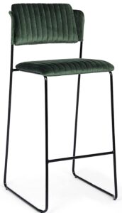 Zelená sametová barová židle Bizzotto Beatrice 106 cm Bizzotto