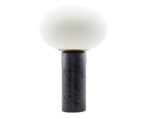 House Doctor Bílá skleněná stolní lampa Opal 45 cm s keramickou stojnou House Doctor