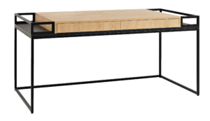 Nordic Design Černý kovový pracovní stůl Alf s dřevěnou deskou 160 x 78 cm Nordic Design