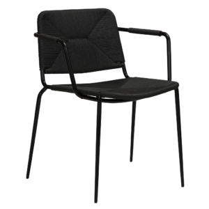 DAN-FORM Černá ratanová jídelní židle DanForm Stiletto s područkami DAN-FORM