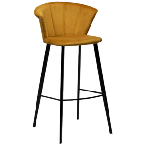 DAN-FORM Žlutá sametová barová židle DanForm Merge 100 cm DAN-FORM
