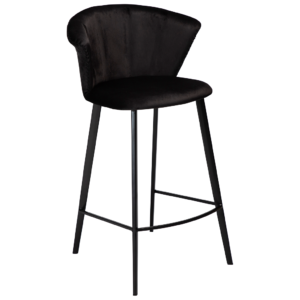DAN-FORM Černá sametová barová židle DanForm Merge 90 cm DAN-FORM