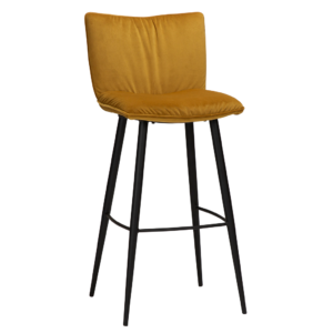 DAN-FORM Žlutá sametová barová židle DanForm Join 103 cm DAN-FORM
