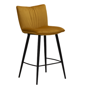 DAN-FORM Žlutá sametová barová židle DanForm Join 93 cm DAN-FORM