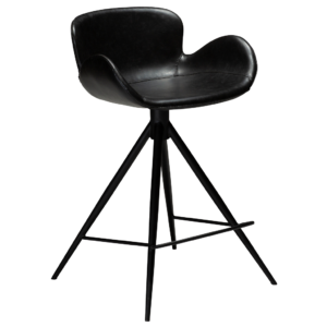 DAN-FORM Černá koženková barová židle DanForm Gaia 87 cm DAN-FORM