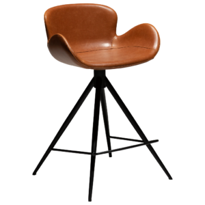DAN-FORM Koňakově hnědá koženková barová židle DanForm Gaia 87 cm DAN-FORM