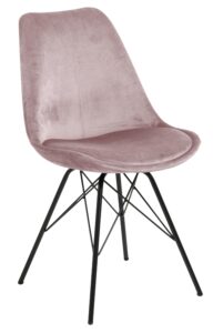 SCANDI Světle růžová sametová jídelní židle Erisa SCANDI