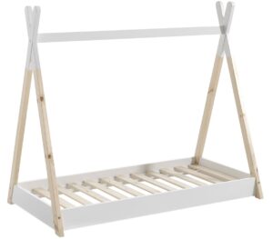 Bílá dětská dřevěná postel Vipack Tipi 70x140 cm Vipack