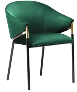 Concept design Tmavě zelená sametová jídelní židle Francis Concept design