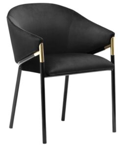 Concept design Černá sametová jídelní židle Francis Concept design