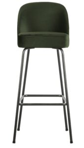 Hoorns Tmavě zelená sametová barová židle Tergi 103 cm Hoorns