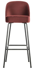 Hoorns Kaštanově hnědá sametová barová židle Tergi 103 cm Hoorns