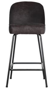 Hoorns Černá koženková barová židle Tergi 89 cm Hoorns