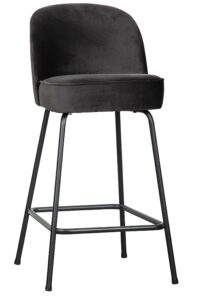 Hoorns Tmavě šedá sametová barová židle Tergi 89 cm Hoorns