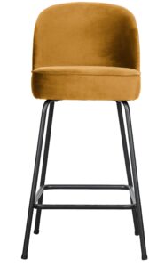Hoorns Hořčicově žlutá sametová barová židle Tergi 89 cm Hoorns
