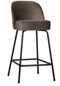 Hoorns Nugátově hnědá sametová barová židle Tergi 89 cm Hoorns