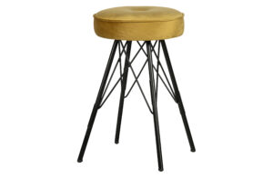 Hoorns Žlutá sametová barová stolička Isabel 53 cm Hoorns