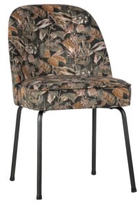 Hoorns Černá sametová jídelní židle Tergi s květinovým vzorem II. Hoorns