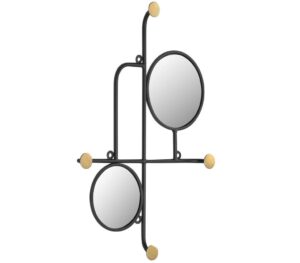 Černé nástěnné zrcadlo LaForma Vianela 50x35 cm s věšáky LaForma