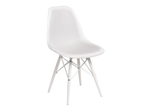 Design Project Bílá lesklá plastová židle DSW s bílou podnoží Design Project
