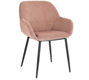 Růžová manšestrová jídelní židle LaForma Konna LaForma