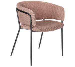 Růžová manšestrová jídelní židle LaForma Konnie LaForma
