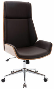 DMQ Tmavě hnědá koženková ořechová kancelářská židle Berger DMQ