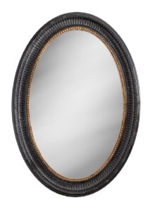 Moebel Living Černé oválné závěsné zrcadlo Balton 95 x 135 cm Moebel Living