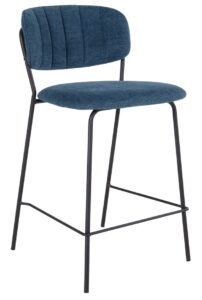 Nordic Living Modrá látková barová židle Alica 65 cm Nordic Living