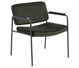 SCANDI Tmavě zelená sametová jídelní židle Mollya SCANDI