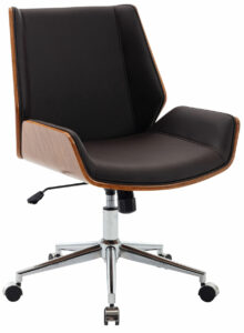 DMQ Tmavě hnědá koženková ořechová kancelářská židle Berger II. DMQ
