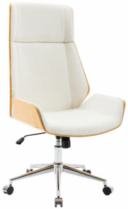 DMQ Bílá koženková dubová kancelářská židle Berger DMQ