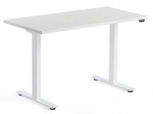 Bílý výškově nastavitelný pracovní stůl FormWood Barry 120 x 60 cm FormWood
