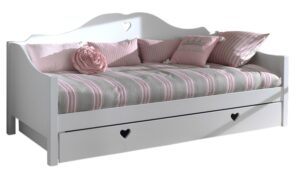 Bílá dřevěná dětská postel/pohovka Vipack Amori 90 x 200 cm Vipack