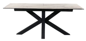 Moebel Living Bílý keramický rozkládací jídelní stůl Letole 180-225 cm x 90 cm Moebel Living