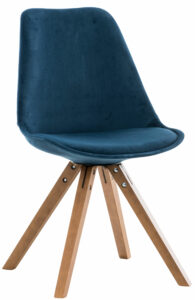 DMQ Modrá sametová jídelní židle Taylor s bukovou podnoží DMQ