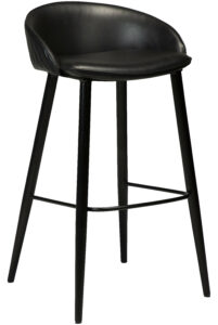 DAN-FORM Černá koženková barová židle DanForm Dual 76 cm DAN-FORM
