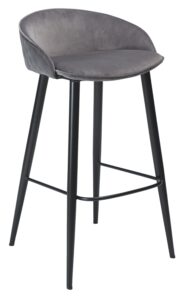 DAN-FORM Šedá sametová barová židle DanForm Dual 76 cm DAN-FORM