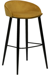 DAN-FORM Okrově žlutá sametová barová židle DanForm Dual 76 cm DAN-FORM
