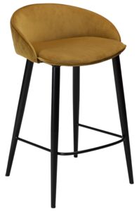 DAN-FORM Okrově žlutá sametová barová židle DanForm Dual 66 cm DAN-FORM