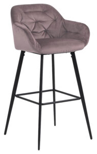SCANDI Růžová sametová barová židle Norman 103