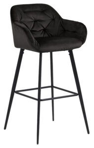 SCANDI Černá sametová barová židle Norman 103