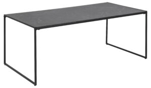 SCANDI Černý dřevěný konferenční stolek Sigrun 120 x 60 cm s mramorovou fólií SCANDI