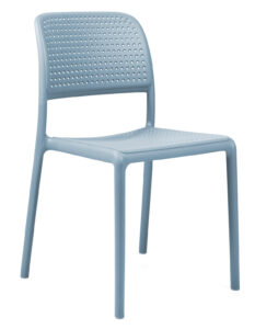SitBe Světle modrá plastová zahradní židle Loft SitBe