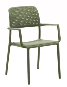 SitBe Zelená plastová zahradní židle Loft s područkami SitBe