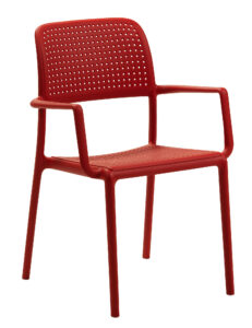 SitBe Červená plastová zahradní židle Loft s područkami SitBe